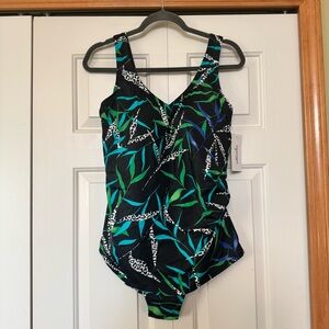 Swimsuits For All NWT Sarong-Front One-Piece Size 16